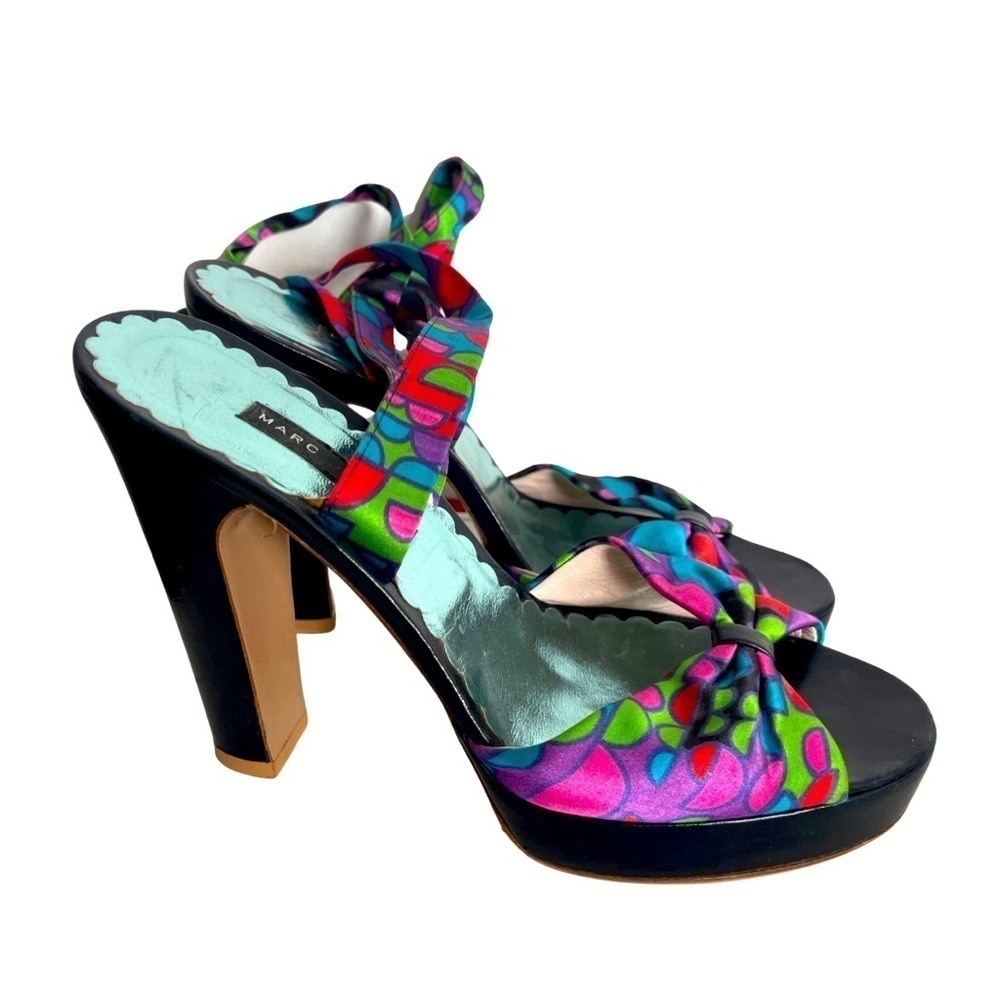 Marc Jacob Platform Multicolor Tie Up Pumps Size 9